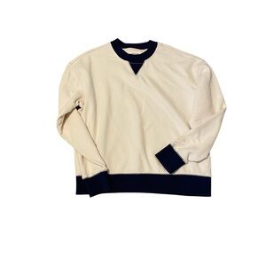 American Eagle‎ Outfitters Cream and Navy Crewneck Sweater